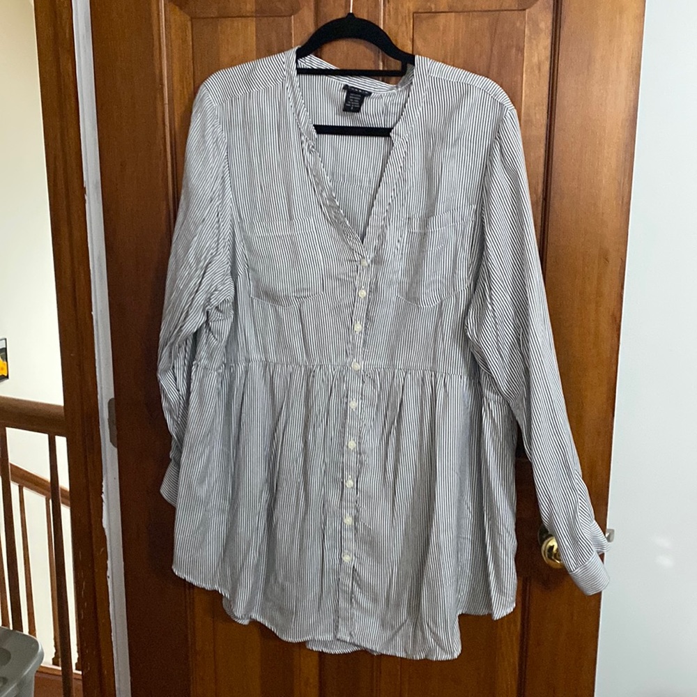Torrid striped button up shirt